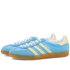 Adidas GAZELLE INDOOR W Semi Blue Burst, Almost Yellow & White | END.