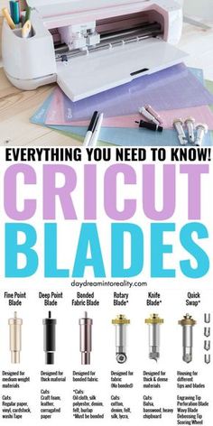 the instructions for how to use an electric cricut blade on a sewing machine