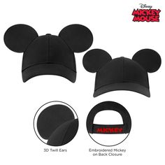 Father and Son can share in Disney's whimsical charm with these adorable Ears Baseball Hats, 1 Daddy adult-sized ear Hat, and 1 Little Boy Hat featuring Mickey Mouse from Disney Junior. Daddy and his Little Boy will be ready for all daily activities and enjoy a fun day in Disneyland with this fun and stylish uniquely designed Mickey Ears Cap. Disney Mickey Mouse accessories are a great gift and accessory that Boys will always love and play with. Mickey Mouse Accessories, Disney Hat, Mickey Mouse Ears Hat, Ears Hat, Disney Hats, Ear Cap, Disney Ideas, Disney Boys, Fashion Family