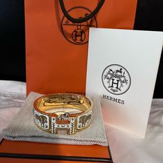 Brand New Hermes Gm Size Bangle. Full Inclusion. Design Is Already Sold Out. Designer White Bangle Bracelets, Designer White Bangle Bracelet, Hermes Jewelry, Jewelry Brand, Jewelry Branding, Womens Jewelry Bracelets, Limited Time, Color White, Bangles