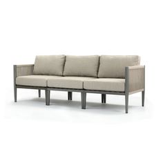 an image of a couch with pillows on it's back and side cushions in the middle