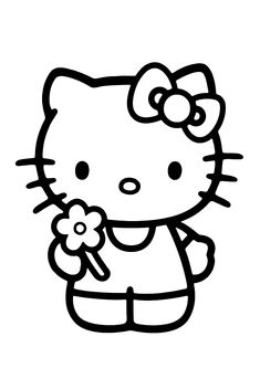 the hello kitty coloring page is shown