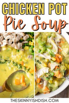 chicken pot pie soup with broccoli and carrots