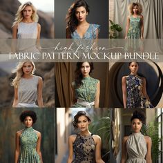 Fabric Pattern Mockup Bundle, High Fashion, Dress Mockup, Shirt Mockup, Textile Designer Clothing Mock up, Surface Pattern Template, PSD JPG Take those stunning fabric patterns and showcase them in this high fashion, professional photography styled mockup bundle. Grab the attention of buyers with a WOW cover photo on Etsy or use them in your professional portfolio, social media or website.  VIDEO TUTORIAL  https://youtu.be/qfeO4C1uV-U WHAT YOU GET JPGs: 10 high resolution (300dpi, 4,000 x 4,000 pixels) JPGs of the models wearing white garments. PSD: 1 Photoshop file with all 10 images with smart objects to easily place your pattern JPG. Please note that the use of these mockups requires basic knowledge of Photoshop or any other editing software. If you do not have Photoshop, you can edit t Dress Mockup, Haute Couture Style, Website Video, Clothing Templates, Fashion Professional, Professional Portfolio, High Fashion Dresses, Pattern Template, Textile Designer