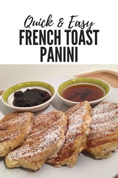 french toast panini on a plate with dipping sauce