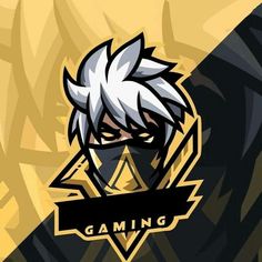 the logo for a gaming team with white hair and an evil look on his face