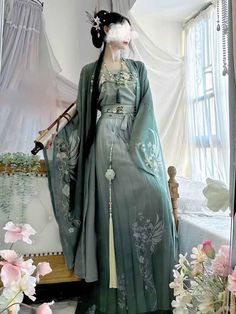 Oversizd 7XL Hanfu Dress Women Chinese Vintage Hanfu Sets Halloween Cosplay Costume Printed Hanfu Hanfu Dress, Chinese Hanfu, Chinese Traditional, Halloween Cosplay, Cosplay Costume, Plus Size, Halloween, Green