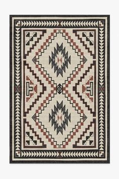 Desert Sumac Rug is inspired by Southwestern motifsIt features a central diamond emblemsurrounded by zigzags and corner triangles in neutral hues of grey and charcoal with red accents. Nomad Rugs, Grey Shag Rug, Rugs Washable, Black White Rug, Rugs Runners, Dark Color Palette, Natural Weave