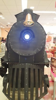 a train that is on display in a store