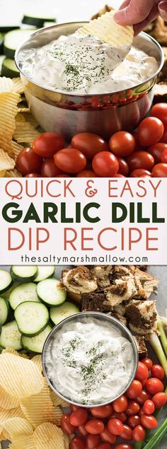 garlic dip recipe with cucumbers and tomatoes