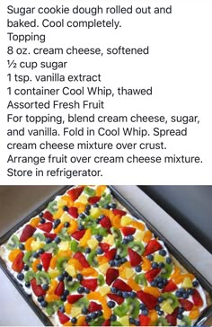 the recipe for this fruit pizza is very easy to make