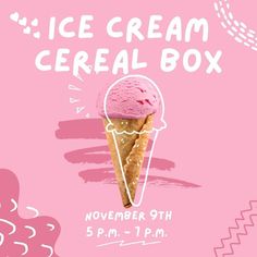 an ice cream box is on the pink background