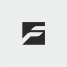 a black and white logo with the letter f