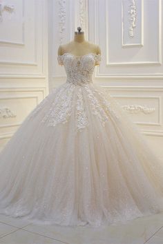 Discover Biztunnel's affordable Off the Shoulder Sweetheart Ball Gown Sequin Appliques Lace Wedding Dress in all colors. Thousands of boho wedding dresses are offered. Safety Payment. Top Quality. Extra Wedding, Sequin Wedding Dress, Princess Style Wedding Dresses, Lace Sweetheart Wedding Dress, Gowns Elegant, Dresses Princess, Wedding Dress Sequin, Simple Luxury, Bridal Ball Gown