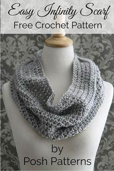 the easy crochet scarf pattern is on display