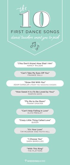 the ten first dance songs you can't miss on your wedding day info sheet