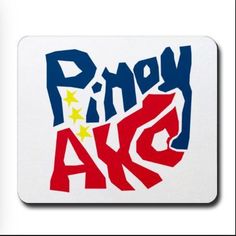 a sticker with the words phnoy akg written in red, white and blue