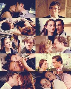 many different pictures of the same person kissing each other and being very close to each other