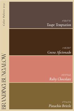 the color scheme for chocolate, cocoa, and vanilla is shown in three different shades