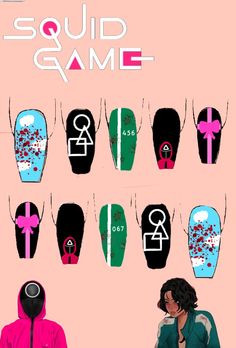 Nail Themes, Game Nails, Nail Stickers Designs, Hair Color Underneath, Korean Nail Art, Korean Nails