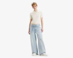 We took an oversized baggy cut, a wider straight leg and an easy mid rise and rolled them into these XL Straights. Then, we added a removable tie belt for extra versatility. Versatile baggy pants with all-day comfort Cut with an oversized fit Features a just-right mid rise With a removable tie belt Made with classic, non-stretch denim For this fit, we recommend sizing up in length Baggy Pant, Baggy Pants, Levis Women, Pant Shirt, Club Outfits, Straight Pants, Thigh High, Thigh Highs, Straight Jeans