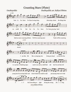 Counting Stars - Sheet Music Saxophone Sheet Music, Band Jokes