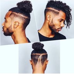 Fade Man Bun, Mens Ponytail, Mid Twenties, Hair Men Style, Natural Hair Men, Afro Men, Dreads Styles