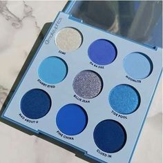 Blue Makeup Products, Blue Eyeshadow Palette, Eyeshadow Blue, Classy Lifestyle, Nails Love, Princess Beauty, Makeup Eyeshadow Palette, Kawaii Makeup