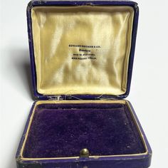 Antique Edward-George & Co. Jewelers Estate Jewelry Presentation Display Box. Edward-George & Co. Jewelers 349 W. Sixth St. San Pedro Calif. Antique Estate Jewelry Box With Purple Velvet Inside. Lined On Top With Jewelers Name. Push In Closure. Antique Estate Box. Signed Germany On Back. Display Case Antique Purple Leather Jewelry Presentation Box. Jh32. Presentation Display, Jewelry Presentation, Display Jewelry, Purple Leather, Purple Velvet, San Pedro, Display Boxes, Leather Jewelry, Display Case