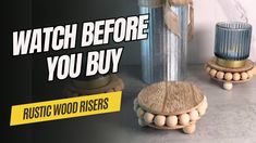 two wooden stools are next to each other with the words watch before you buy