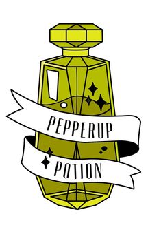 a bottle with a ribbon around it that says peppercup potton on the front