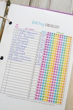 a binder that has a checklist on it