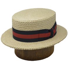 DelMonico Boater Straw Hat Classic Adjustable Boater Hat For Country Events, Classic Beige Hat For Kentucky Derby, Classic Flat Bill Hats For Country Events, Classic Beige Brimmed Top Hat, Flat Bill Hats For Kentucky Derby, Classic Top Hat For Kentucky Derby, Classic Flat Bill Hats For Kentucky Derby, Kentucky Derby Flat Bill Hat, Classic Adjustable Mini Hat With Short Brim