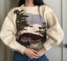 Asian Streetwear, Cold Fashion, Fairy Clothes, Knitting Inspiration, The Landscape, Vintage Sweaters, Crochet And Knitting, Hard To Find