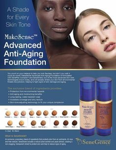 SeneGence Makesense foundation has every skin tone covered! Senegence Foundation, Senegence Skin Care, Makesense Foundation, Anti Aging Foods, Reverse Aging Skin, Shadow Sense, Skin Cream Anti Aging, Lip Sense