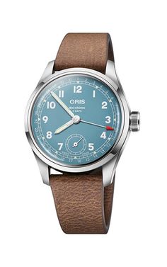 Oris Big Crown Calibre 473 01 473 7786 4065-07 5 19 22FCIn the tenth year of the revived Oris Movement Creation Programme, Oris brings a new high-performance hand-wound movement: Calibre 473. A watch housing a new, highly innovative hand-wound mechanical movement designed from the ground up in-ho... Oris Big Crown, Oris Watches, Big Crown, Ice Watch, Blue Gradient, Brown Leather Strap, Skagen, Dark Brown Leather, Watch Case