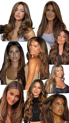 Honey Brown Hair Color, Brown Hair Looks, Hair Color Caramel, Brunette Hair With Highlights, Color Collage