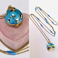 ad eBay - Robin's Egg turquoise blue guilloche enamel Amerikaner Metal chain ball watch - Buy Now, click the link (eBay) Antique Jewelry Necklace, Robins Egg, Turquoise Blue, Metal Chain, Vintage Boutique, Vintage Watches, Chain Lengths, Antique Jewelry, Vintage Antiques