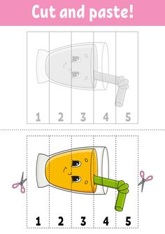 cut and paste the image with scissors to make it easier for children to learn how to draw