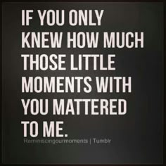 the quote if you only knew how much those little moments with you mastered to me