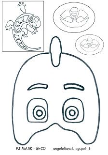 a paper mask with eyes and nose for children to make it look like an alien