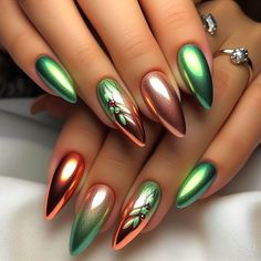 Evergreen Nails, Nail Designs Toenails, Nail Paint Shades, Bright Nail Art, Gel Nail Art Designs, New Nail Designs, Trendy Nail Art Designs, Easy Nails