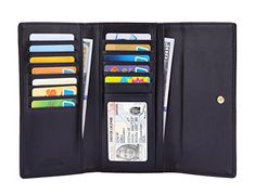 Women’s RFID Blocking Genuine Leather Wallet Tri-fold Ladies Clutch Purse Card Holder   #CarryWithYou Wallets For Boys, Playing Card Case, Wallets For Girls, Clutch Purse Black, Rfid Blocking Wallet