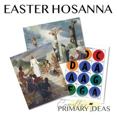 an easter card with pictures of jesus on the cross