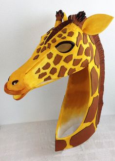 Giraffe head handmade. Animal friendly costume by TentacleStudio Giraffe Neck, Giraffe Head, Costumes Diy