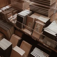 a bunch of boxes that are stacked on top of each other