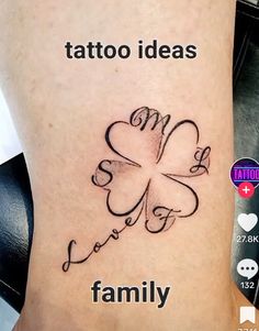 a tattoo with the words family written on it