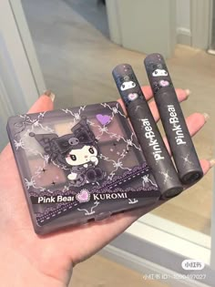 Kuromi And Hello Kitty, Beauty Content Ideas, Kuromi Things, Jirai Kei Fashion, Sanrio Makeup, Kuromi Purple, Kuromi Stuff, Kuromi Aesthetic, Cute Lipstick