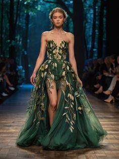 Pastoral Grunge, Kostum Peri, Sylvie Facon, Butterfly Dresses, Roman Dress, Simple Evening Dress, Forest Dress, Botanical Fashion, Aesthetic Dress