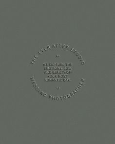 the words are written in white on a gray background with a circular design that reads, we capture the emotion and joy of most romantic romantic moments